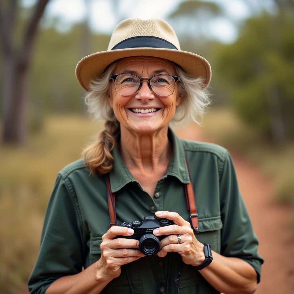 Bird watcher with binoculars