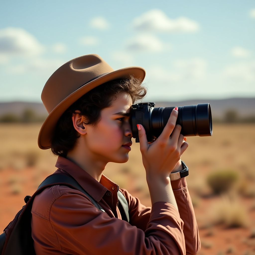 Bird photographer in the field